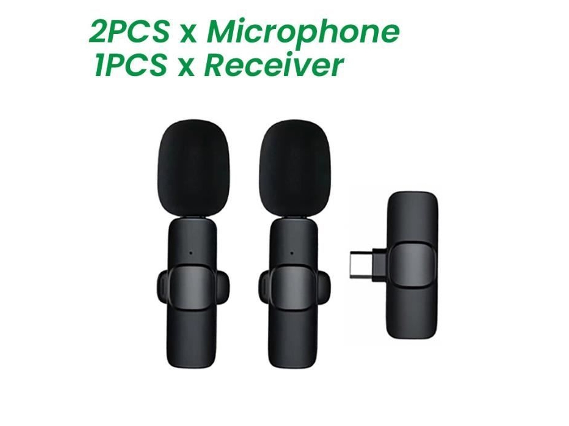Micrófono inalámbrico de solapa, portátil, para grabación de audio y video, transmisión en vivo y juegos, compatible con unidades Sunsung 2 tipo C.