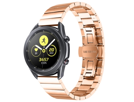 Correa de acero inoxidable diseño de hebilla para Samsung Gear S3 Classic/Galaxy Watch 46mm/Watch4 Classic 46mm - oro rosa