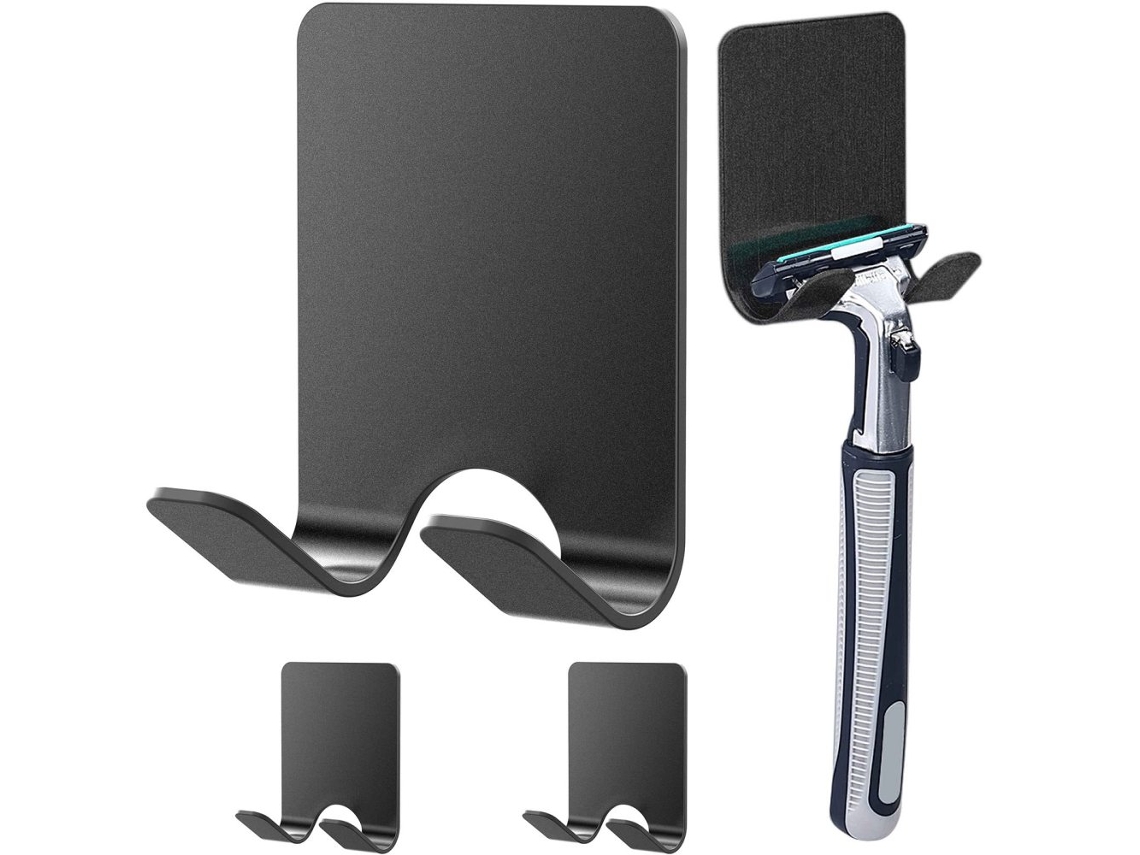 VVJIJILLY Conj. 3 Suportes Para Lâminas De Barbear, Inox, Preto, Sem Furar