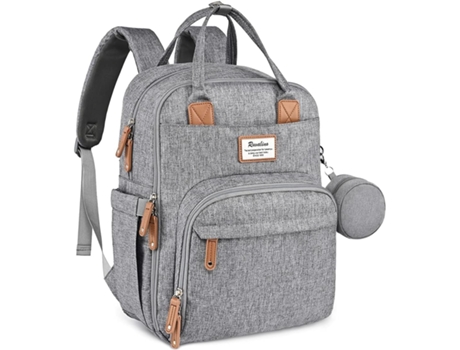 RUVALINO Mochila Porta Pañales Mochila Grande para Pañales Con Bolsa Multifuncional para El Bebé Y Cambiador Móvil Portachupetes para Mamá Y Papá...