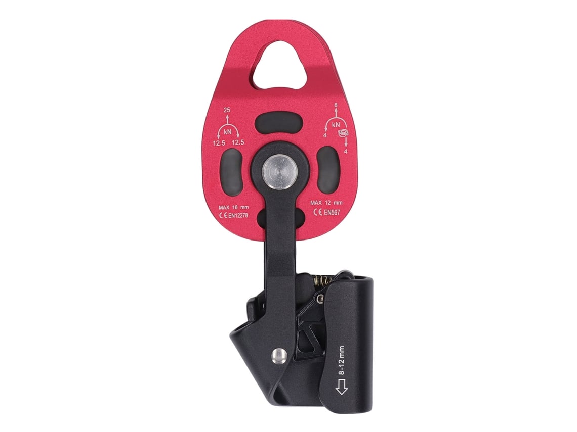 Polia De Levantamento Para Escalada Em Rochas Com Alumínio Aeronáutico 7075 Resistente Para Cordas 8-12mm Vermelha