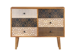 Maison Exclusive - Aparador Con Estampado Madera Maciza De Mango 90x30x70 Cm