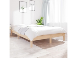 Estructura De Cama Madera Maciza De Pino 120x200 Cm