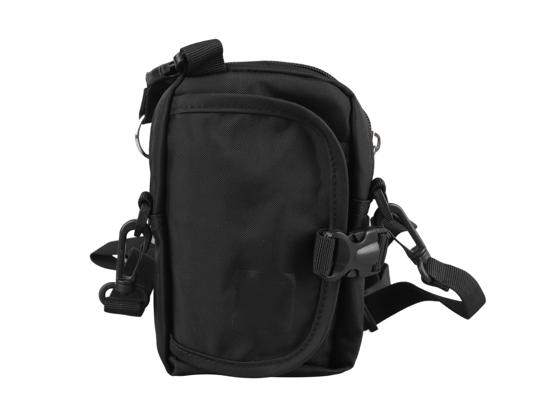 Anub mochila Transversal Unisex de Tiras Ajustáveis em Tecido Oxford Preto com Gancho de Metal e Armazenamento Multicamadas
