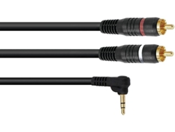 Cable Adaptador OMNITRONIC 3.5 Jack 90°/2xRCA 3m bk