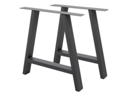 Set de 2 Patas de mesa industrial ECD 70 x 72 cm acero antracita diseño en forma de A