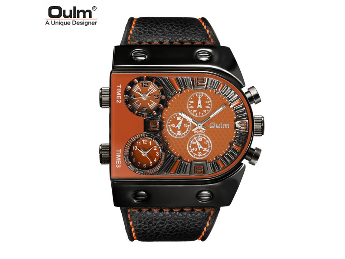 Reloj De Moda Para Hombre (naranja) / Reloj Retro Con Múltiples Esferas Y Correas.