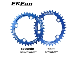 Plato de bicicleta Ekfan 104BCD de alta calidad, 32/34/36 dientes, estrecho y ancho, para bicicletas de montaña