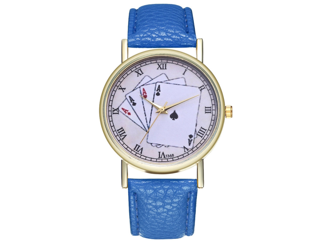 Reloj De Pulsera De Aleación Con Dial Redondo Analógico De Cuarzo Para Mujer Y Hombre Azul Zhoulianfa