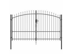 Maison Exclusive - Puerta Doble Con Cerradura Woerden Gris 299,5 X 224,5 Cm Acero
