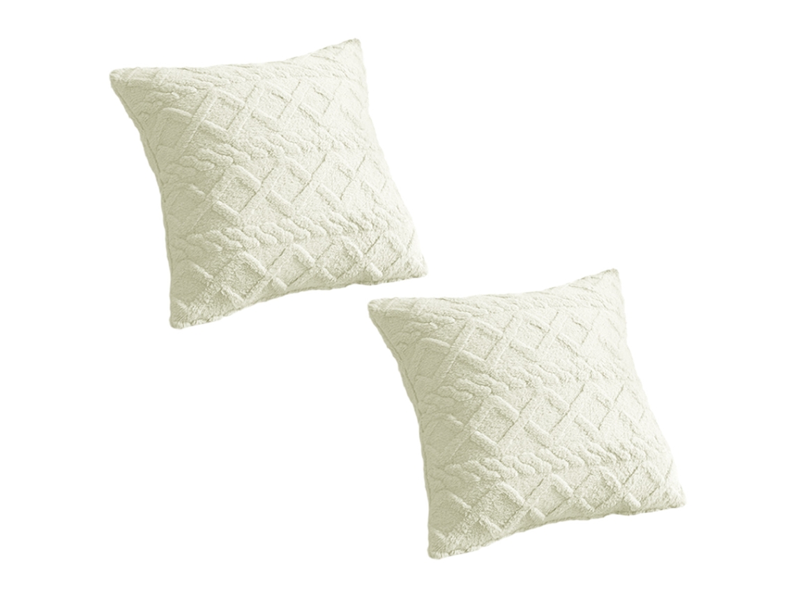 Juego De 2 Fundas De Almohada De Felpa Estampadas, 45 X 45 Cm