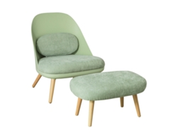 Sillón con reposapiés en madera de haya 67x73x76cm Fst63 Gr Sobuy