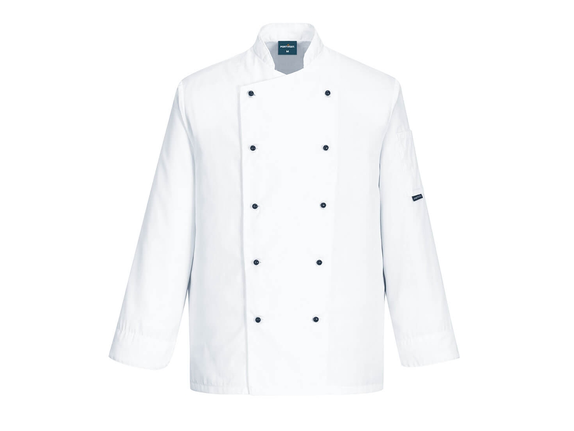Chaqueta De Cocina Somerset Con Manga Larga - Comodidad Y Estilo Blanco / Xl