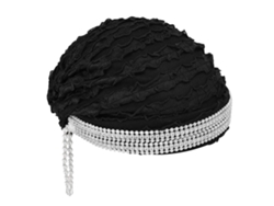 Turbante Para Mujer Con Perlas Y Borla, Ligero, Transpirable, Para Decoración Diaria Musulmana, Negro.
