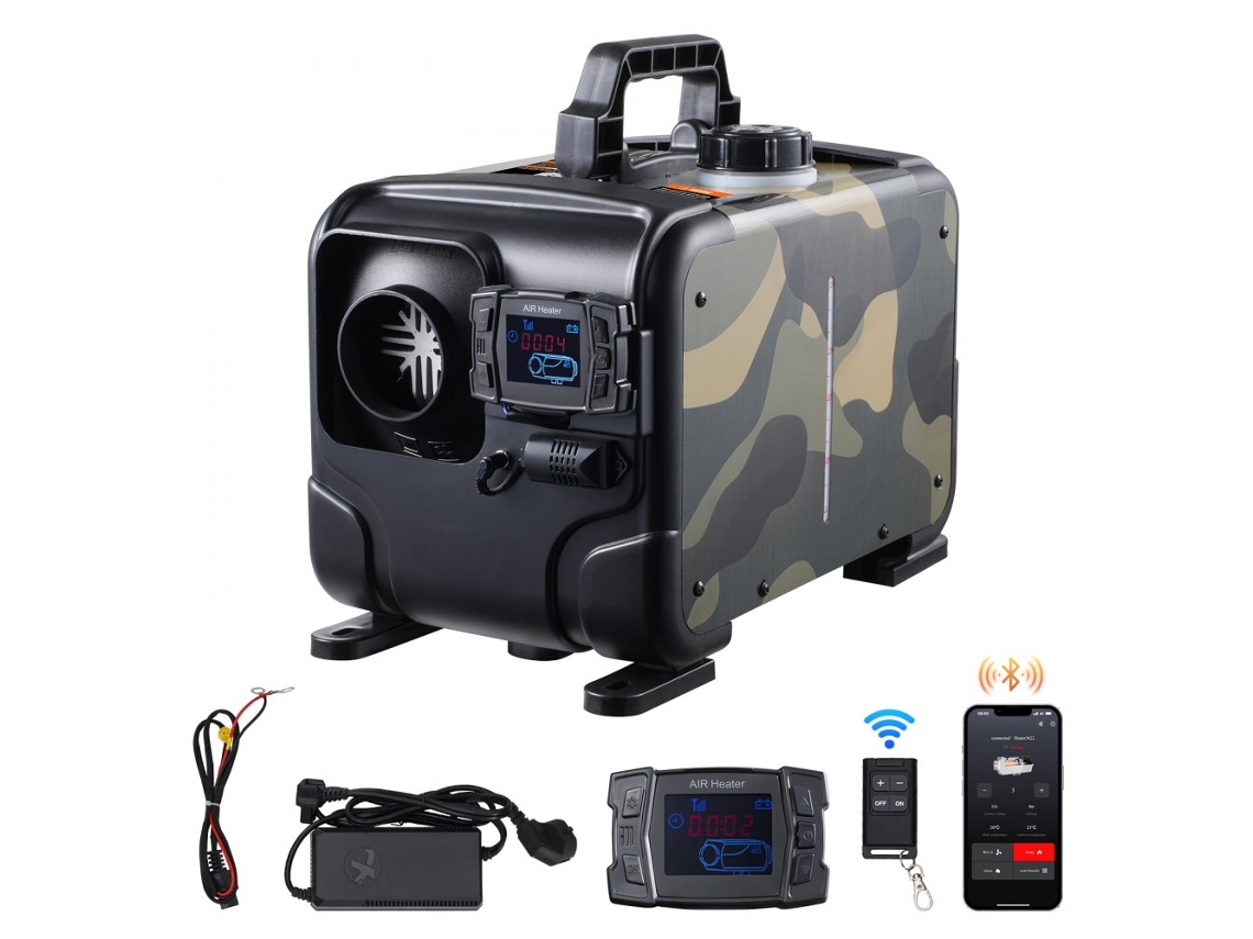 Calentador diésel portátil de 8kW con Bluetooth, aplicación, pantalla HD y seguridad Tekmaquinas