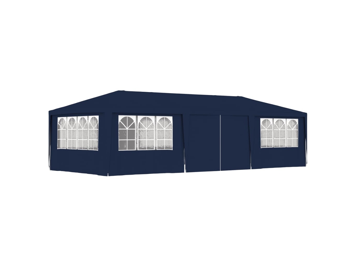 Carpa profesional para fiestas con paredes laterales, 4 x 9 m, 90 g/m², azul, Dkd Home Decor