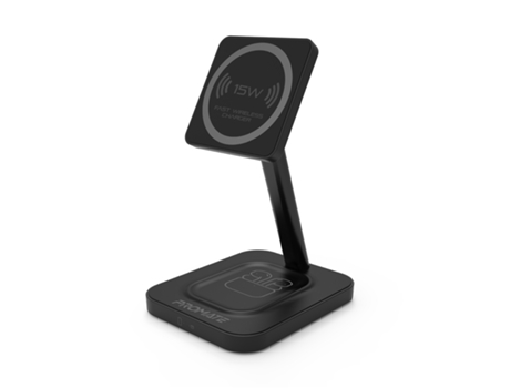 Cargador Inalámbrico PROMATE AuraBase-15W 2 en 1 AirPods/Smartphone 15W Negro