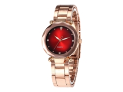 Reloj De Cuarzo Con Correa De Metal Estilo Simple Y Moderno Para Mujer Rojo