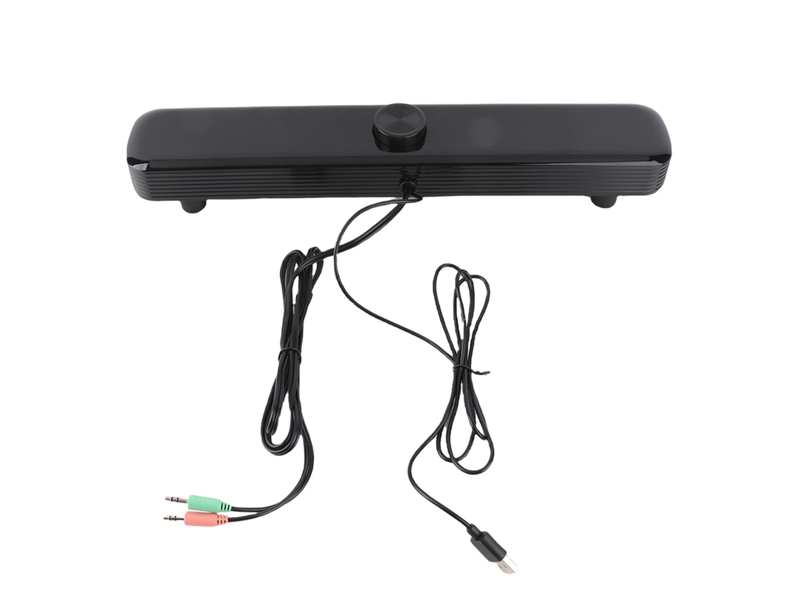 Altavoz Multimedia De Escritorio Sada V-101 Para Pc Y Teléfono Móvil Con Dos Altavoces, Color Negro.