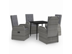 Maison Exclusive - Juego De Comedor De Jardín 5 Piezas Con Cojines Gris