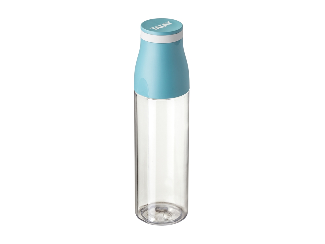 Botella De Agua Tatay Urban Drink 650 Ml Con Tapa Vaso Y Banda Elástica Azul
