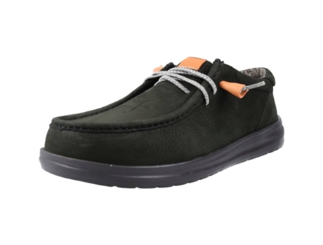 Zapatos de Hombre HEY DUDE Wally Grip Piel Negro (44)