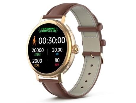Reloj Inteligente AUJEZON Cf90 1 19 Pulgadas Pantalla Amoled Hd Marrón