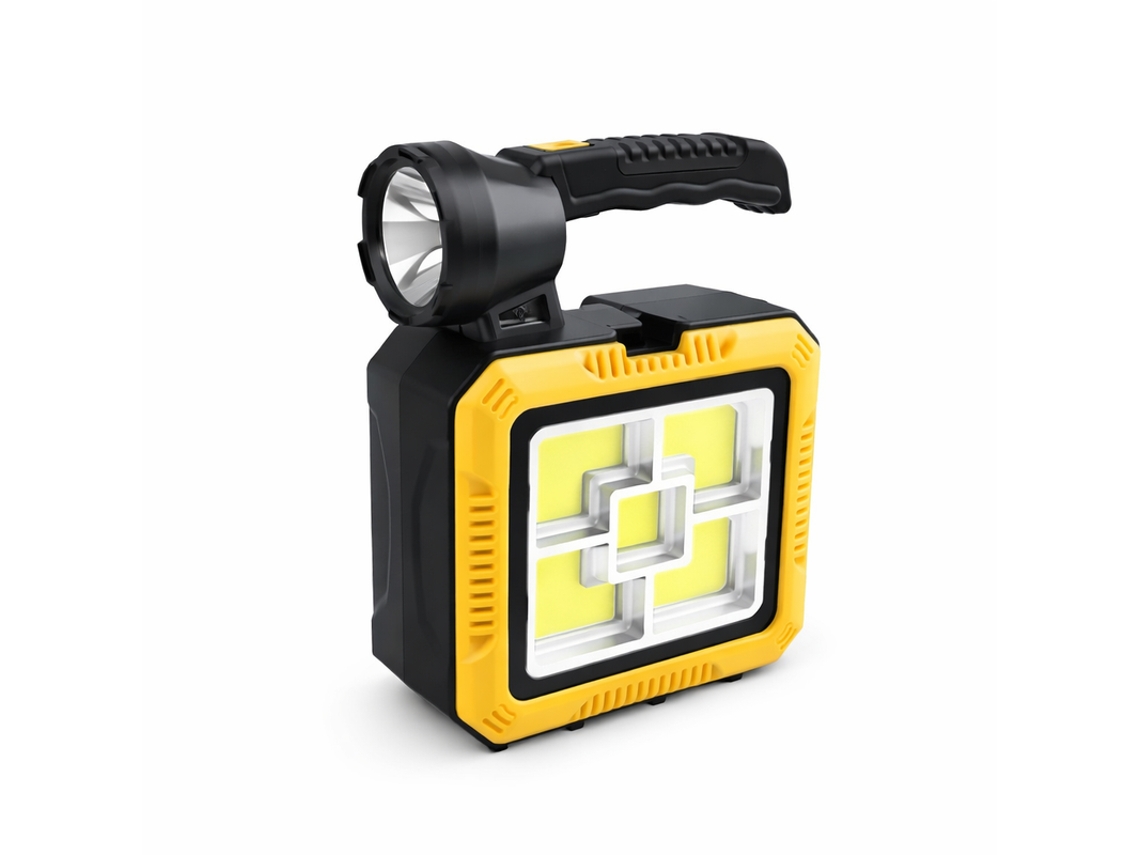 Lanterna Portátil Solar Com Kit De Ferramentas, Powerbank E Luz Led Multifuncional Sanda Sd-5540 Preto + Laranja