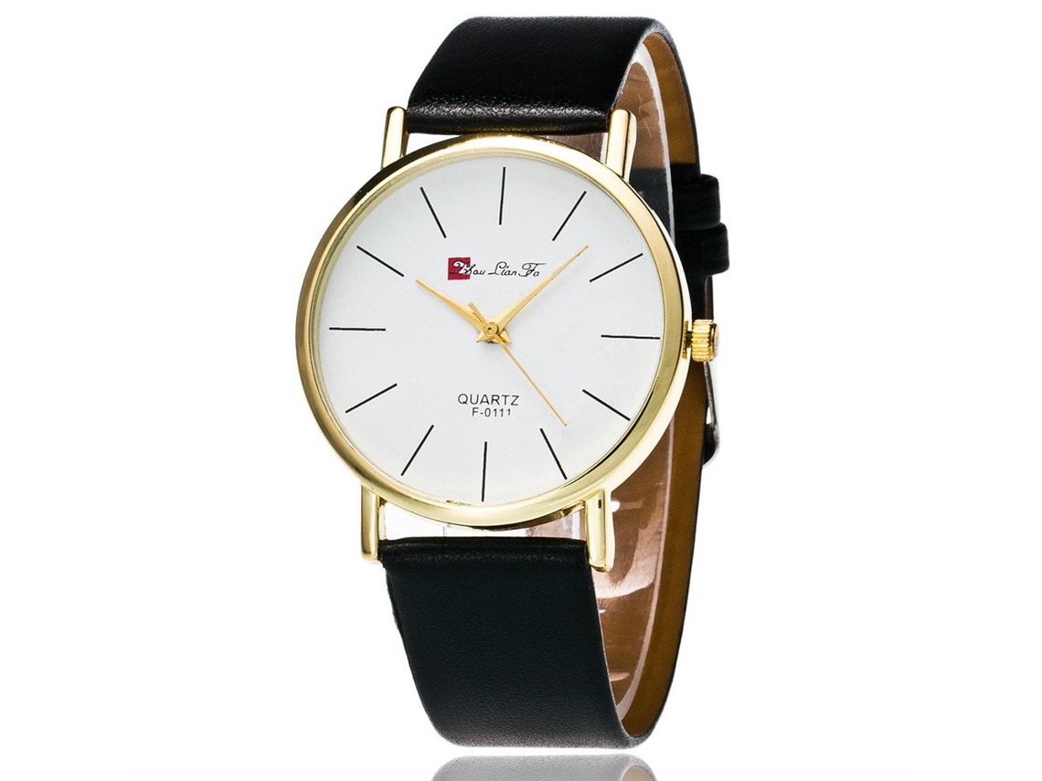 Reloj De Pulsera Analógico De Cuarzo Para Mujer Con Correa De Cuero Informal Fd055 Blanco