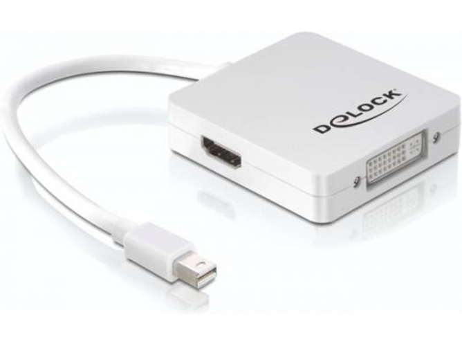 Adaptador HDMI DELOCK (Mini DisplayPort - HDMI, DVI y DisplayPort - 24 cm - Blanco)