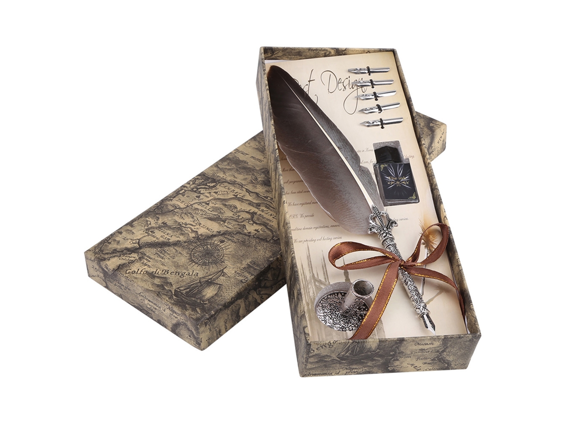 Set De Pluma De Pluma De Caligrafía Inglesa Con 5 Puntas Y Tinta Caja Regalo Para Escritura