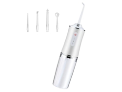 Flosser de Água Sem Fio Irrigador Oral Portátil Elétrico com Reservatório de Água Limpador de Dentes Recarregável Branco GERTIZ