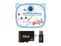 Siurn Hd 1080p Cámara Instantánea Blue Kitten32glector De Tarjetas