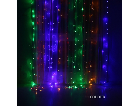 Adorno de Navidad Luces Led Cortina Carámbano Cadena (3x3m)