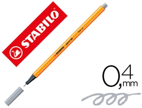 Marcador Stabilo Ponta de Fibra Point 88 Cinza Azulado Claro 0.4 mm