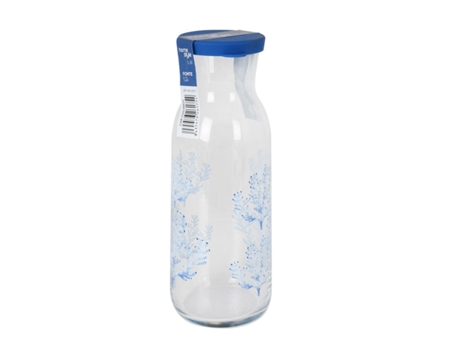 Botella de Cristal HOME STYLE Living Coral Con Tapa 1,2 L