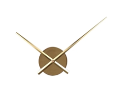 Reloj de pared 3D con manecillas, movimiento de cuarzo, acero chapado en oro y plástico, para armar uno mismo, 63 cm.