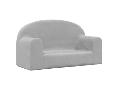 Sofá para niños de 2 plazas felpa suave VIDAXL gris claro