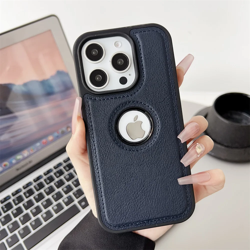 (iphone 13 Pro, Azul) Funda De Cuero Sintético Pu Para Iphone, Fabricada En Piel De Vacuno, Resistente A Los Golpes.