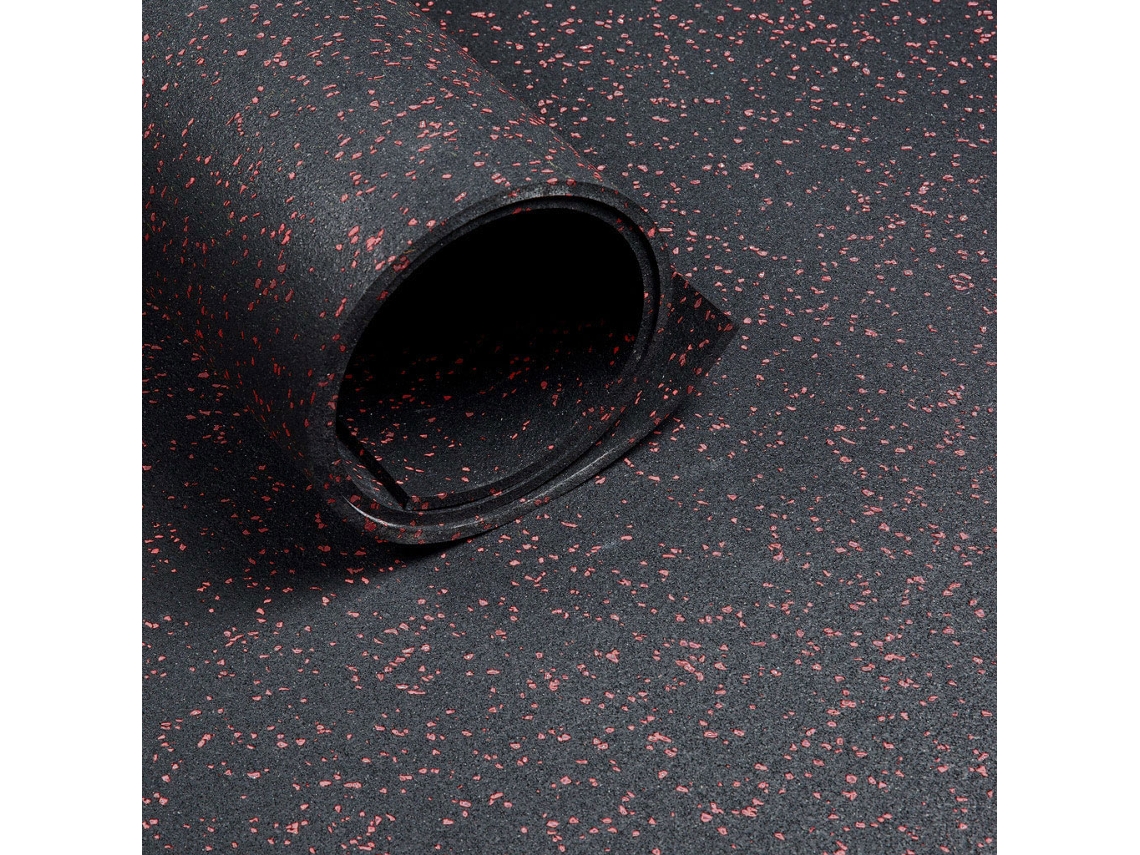Suelo deportivo - Rollo de 12,5 m² - Espesor 6 mm - Negro-Rojo STOCKZ