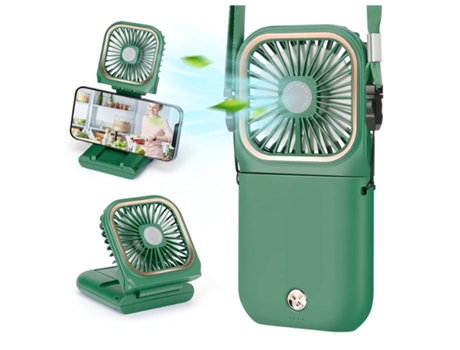 Mini Ventilador de Mesa Portátil ENZON USB 3 Velocidades Design Verde