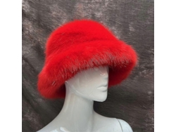 Gorro De Paja Fluffy Warm Arcoíris Faux Fox Fur Uv Protección Para Mujer Talla 58-60cm Rojo L 58 60cm Rojo