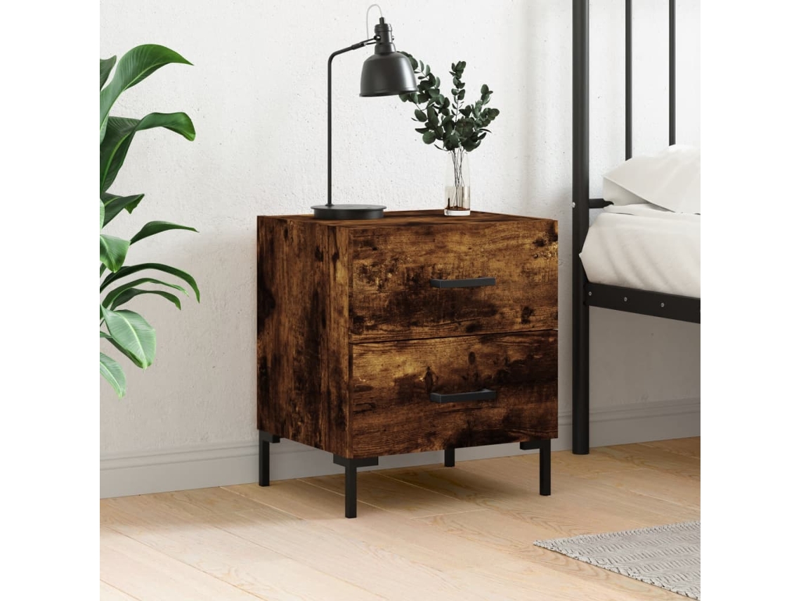 Mesita de Noche 40X35X47,5 Cm Derivados Madera Roble Ahumado