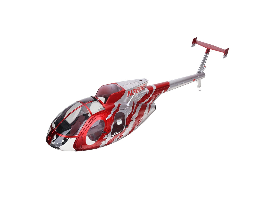 Nose Cover Seteachine E220s Md500 Rc Helicopter Spare Parts Red Nose Cover Set / Tail Wing Set / Canopy