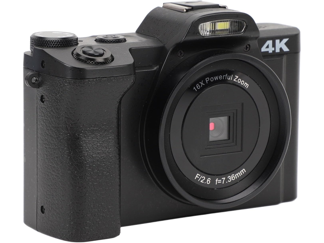 Cámara Digital 4k, Cámara Hd De 48 Mp Con Pantalla De 3 Pulgadas, Zoom 16x, Rotación De 270 Grados, Cámara De Red (negra)