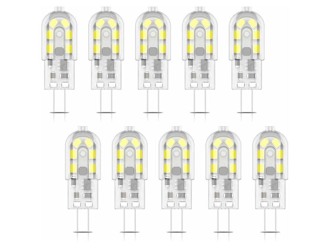 (10) Bombillas LED G4-2w, luz blanca fría 6000k, 200lm, AC/DC 12V