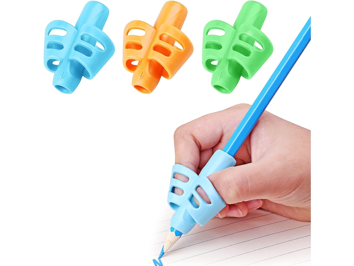 Paquete de 3 mangos de lápiz ayuda de escritura para niños herramienta de corrección de postura diseño de ventilación hueca CHRUI
