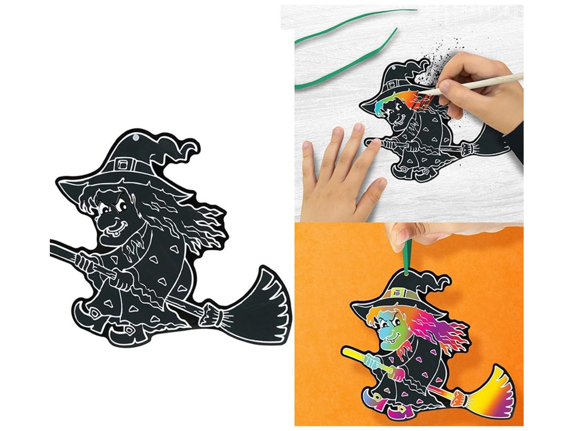 Pack de 6 Siluetas Halloween para para Colorear 14 cm