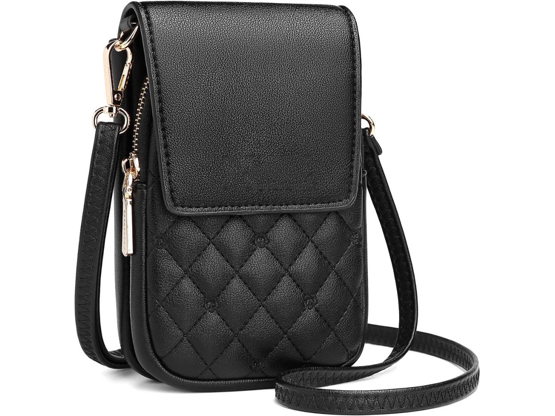 Correa de hombro ajustable para mujer, elegante bolso para teléfono celular con diseño de múltiples compartimentos, bolsos cruzados con ventana para teléfono celular con
