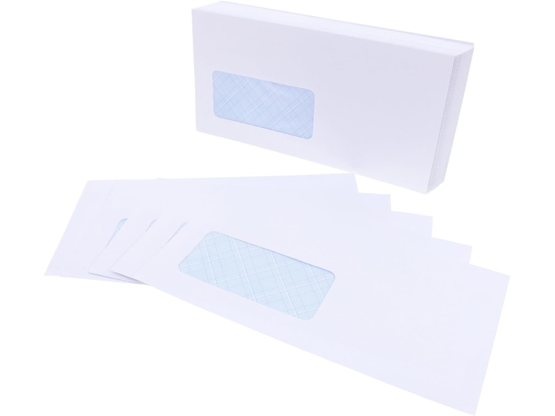 Sobres De Seguridad Autoadhesivos, Formato 115x225 Mm, Con Ventana Izquierda, Paquete De 50